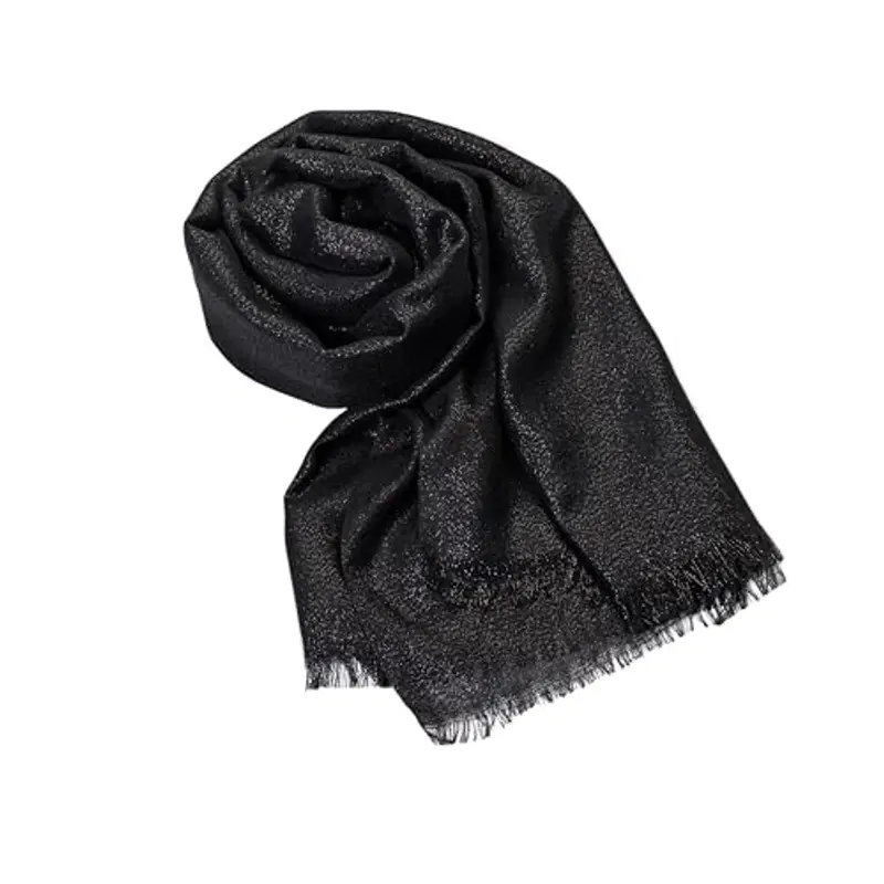 MAPIMANIA - Stola Elegante Donna Nera per Cerimonia e Matrimonio – Scialle Estivo in Seta 195x90 cm, Coprispalle per