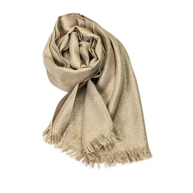 MAPIMANIA - Stola Elegante Donna Oro Scuro-Oro per Cerimonia e Matrimonio – Scialle Estivo in Seta 195x90 cm,