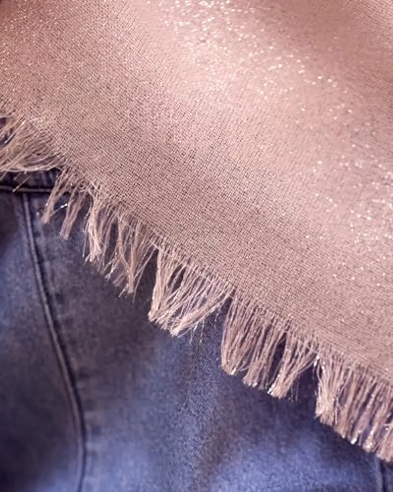 MAPIMANIA - Stola Elegante Donna Rosa-Argento per Cerimonia e Matrimonio – Scialle Estivo in Seta 195x90 cm miniatura 2