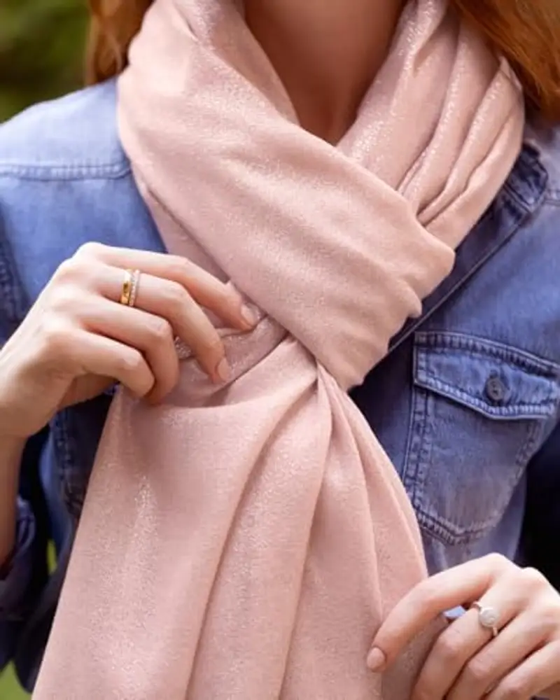 MAPIMANIA - Stola Elegante Donna Rosa-Argento per Cerimonia e Matrimonio – Scialle Estivo in Seta 195x90 cm miniatura 3