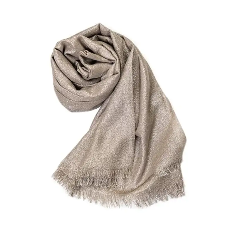 MAPIMANIA - Stola Elegante DonnaTaupe-Argento per Cerimonia e Matrimonio – Scialle Estivo in Seta 195x90 cm,