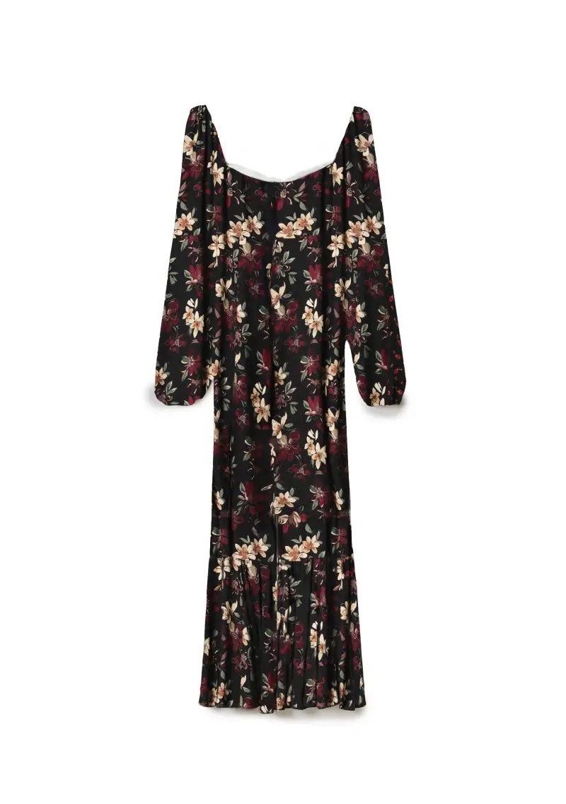 Mar De Margaritas Giacca da Abito Donna Lunga Nero e Fantasia