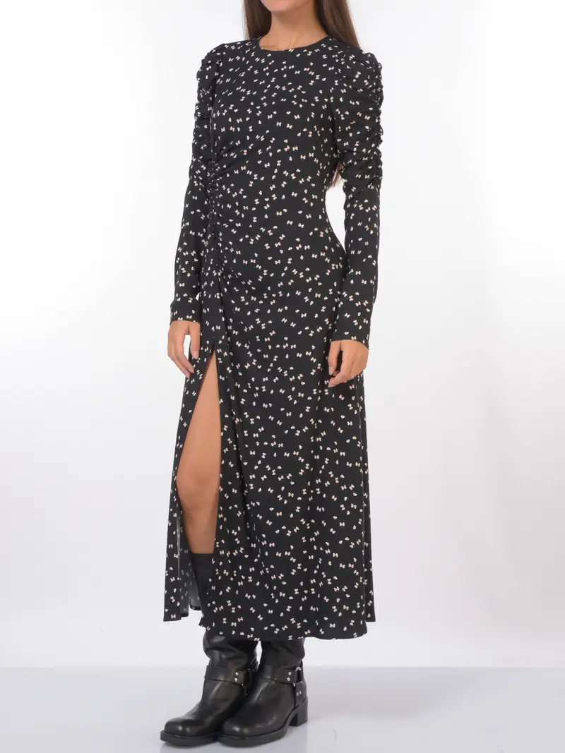 abito Lungo da donna Mar De Margaritas Chloe a fantasia con spacco NERO