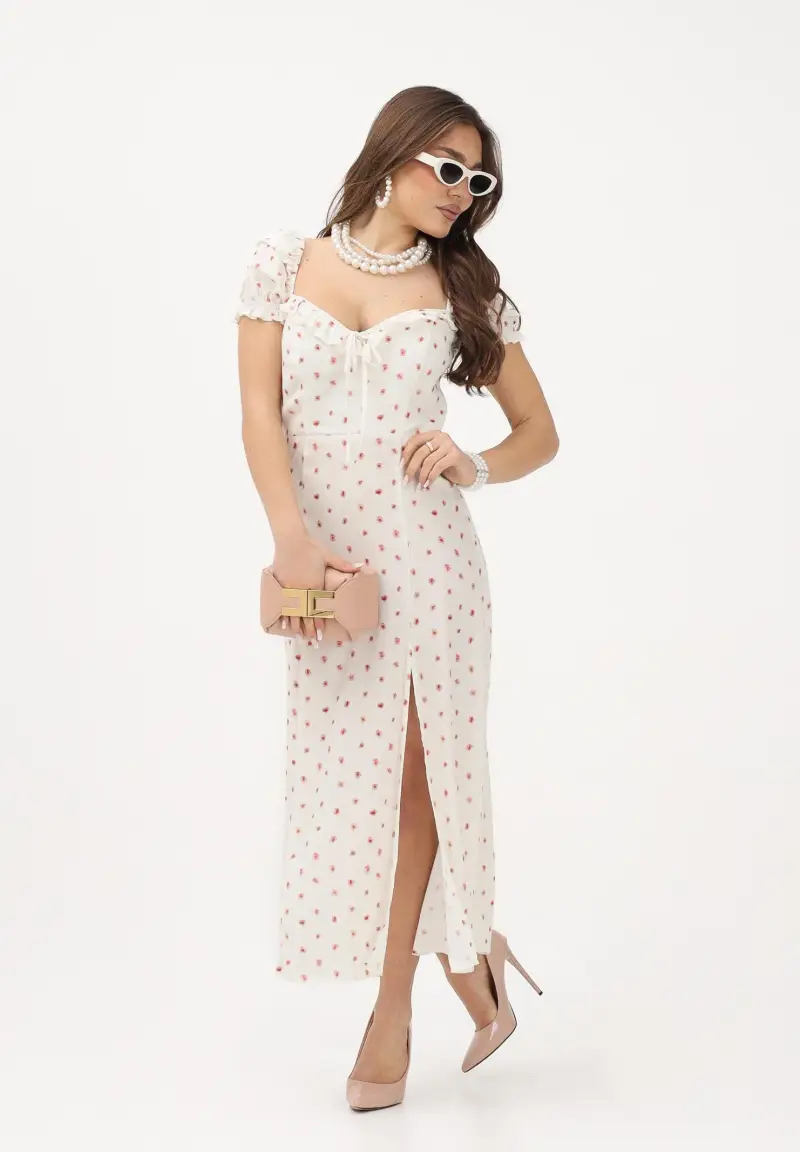 Abito midi Nikita bianco da donna con stampa floreale miniatura 2