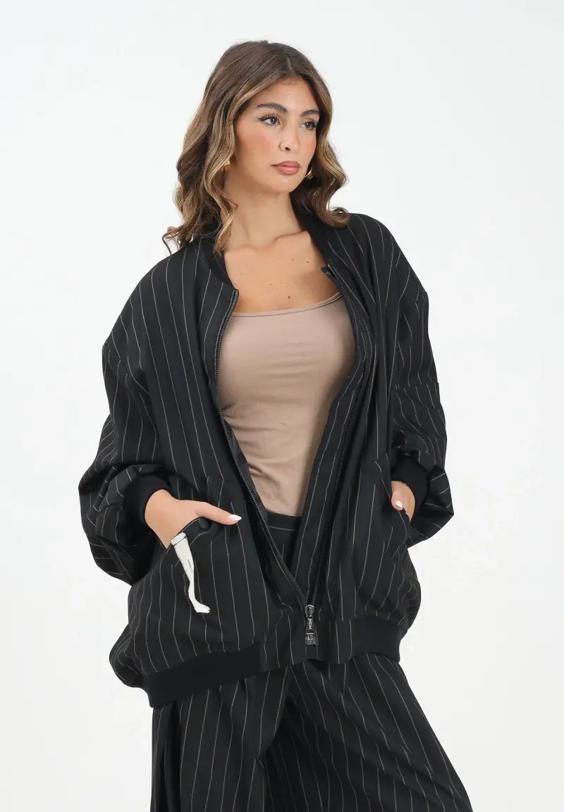 Bomber Raven nero da donna miniatura 2