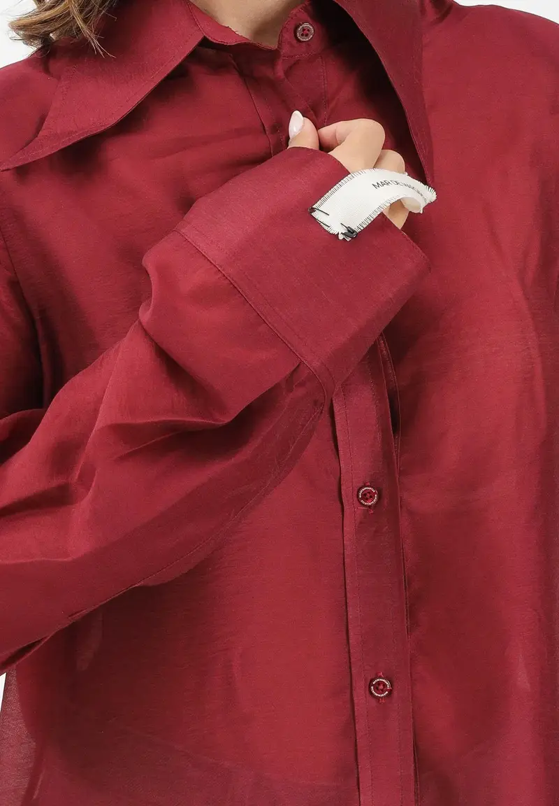 Camicia a manica lunga Ginny bordeaux da donna miniatura 3