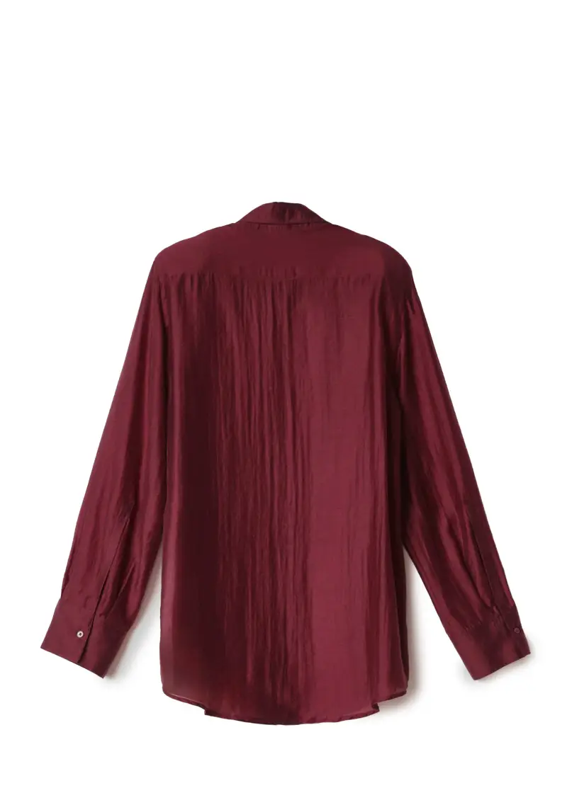 Mar De Margaritas Camicia Donna Oversize Bordeaux miniatura 2