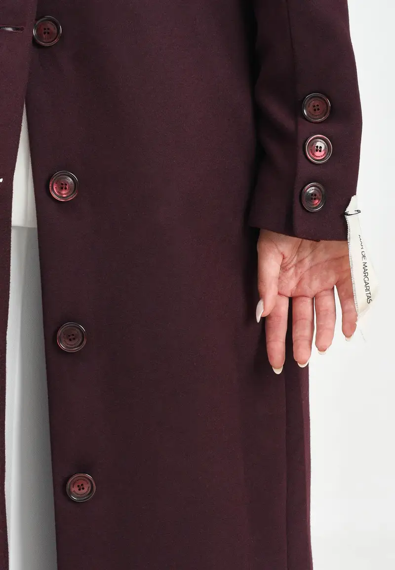 Cappotto lungo Melany bordeaux da donna miniatura 3