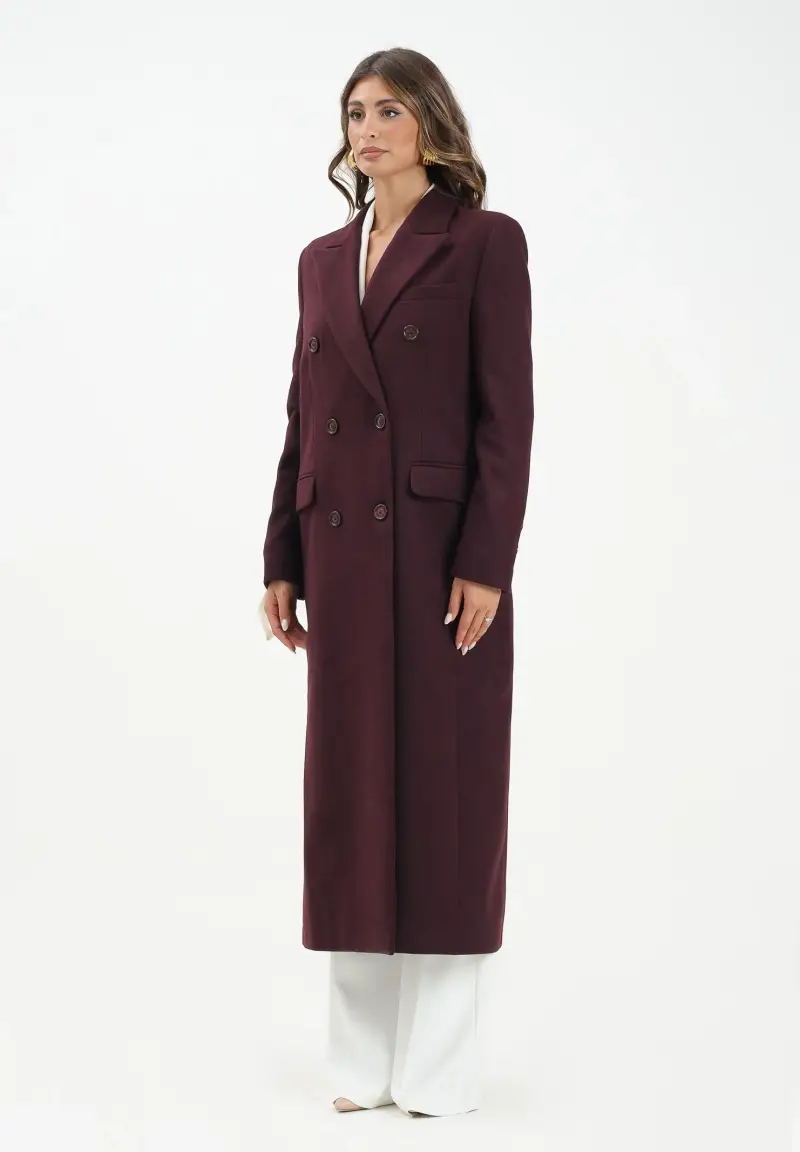 Cappotto lungo Melany bordeaux da donna