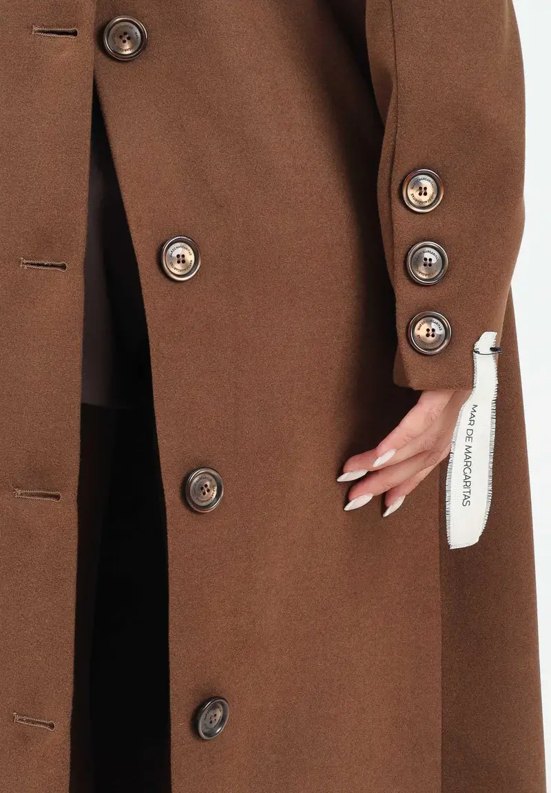 Cappotto lungo Melany marrone da donna miniatura 3