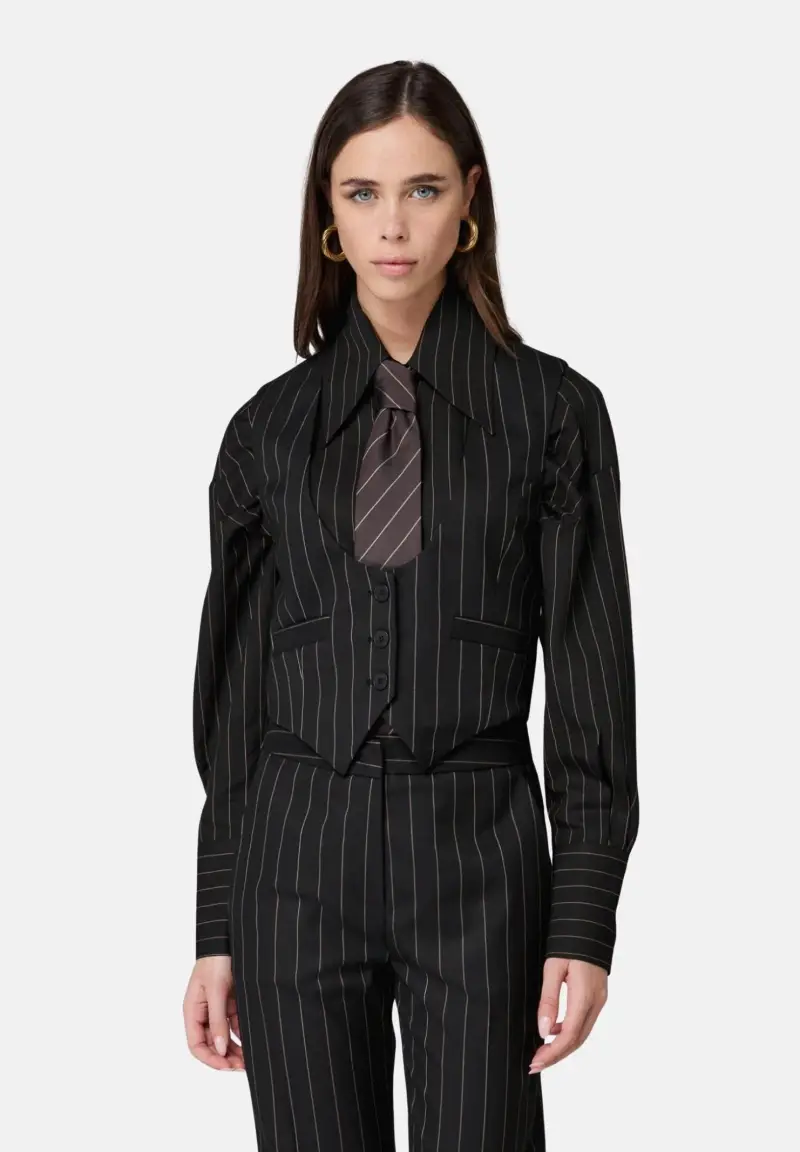 Cravatta moro da donna con sottili righe diagonali miniatura 2