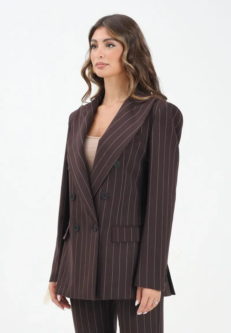 Giacca doppiopetto Helsa moro da donna