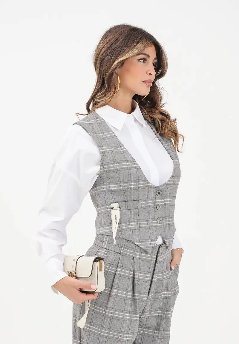 Mar de margaritas Gilet Donna Grigio 3176431 miniatura 2