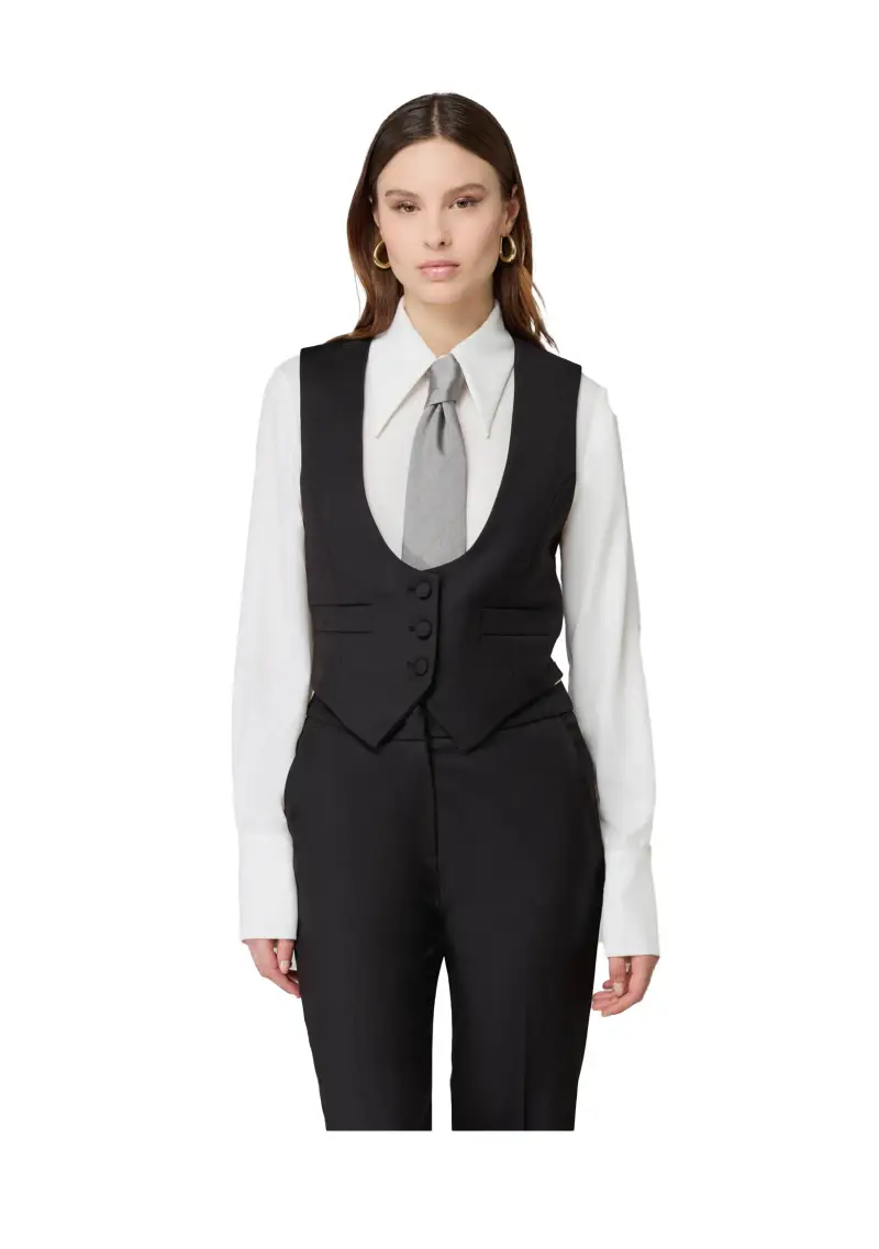 Mar de margaritas Gilet Donna Nero 4220711 miniatura 3