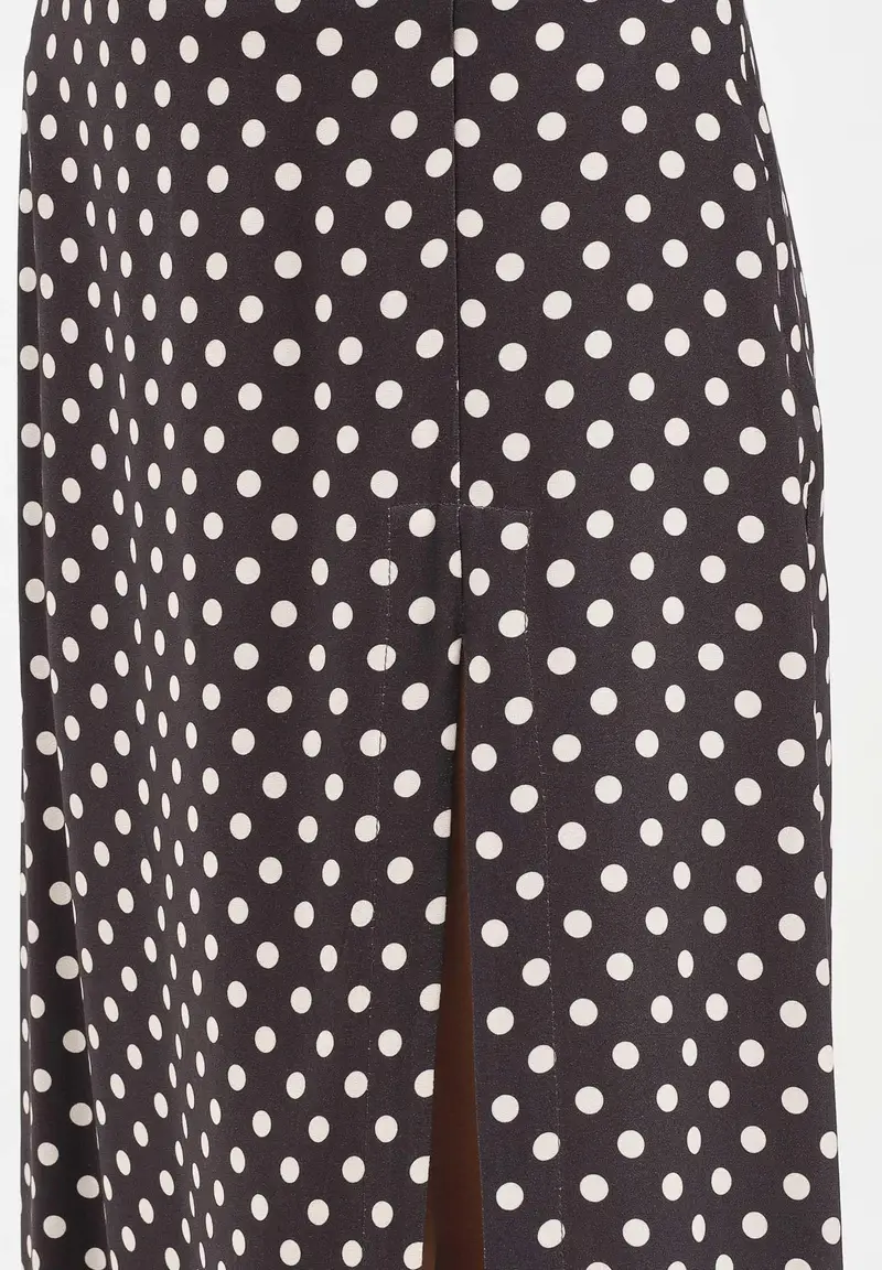 Gonna midi Roxana moro da donna con fantasia a pois miniatura 3