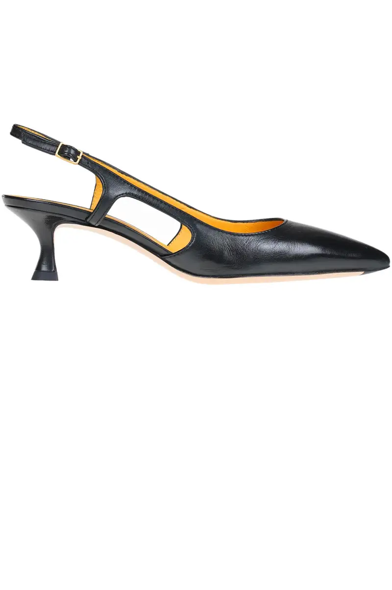 Decollettè slingback in pelle Nero