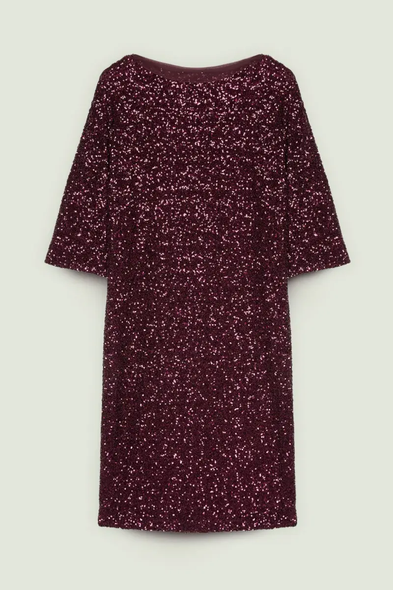 ABITO FULL PAILLETTES BURGUNDY Donna miniatura 2