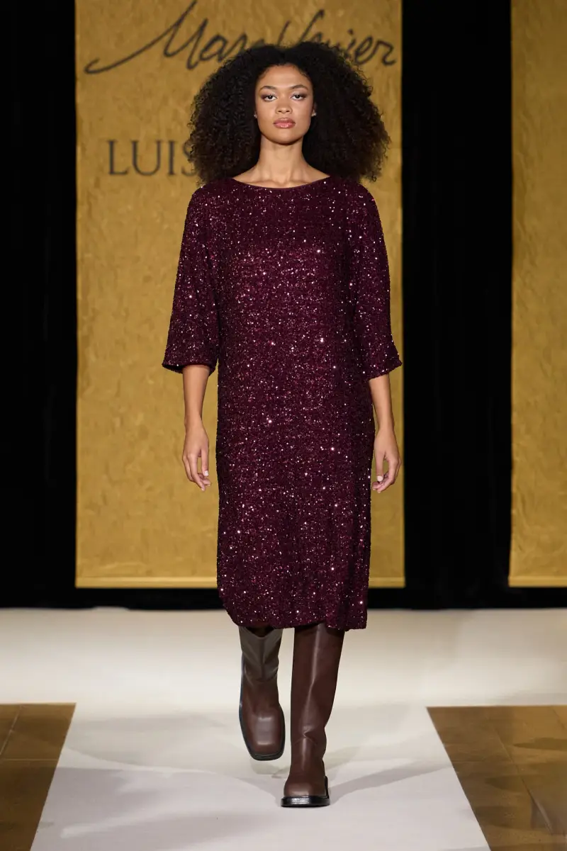 ABITO FULL PAILLETTES BURGUNDY Donna