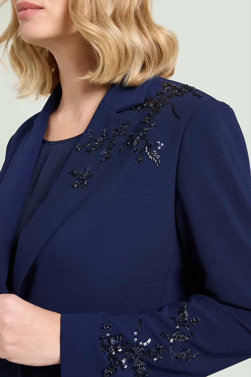 BLAZER RICAMATO IN CADY Donna miniatura 3