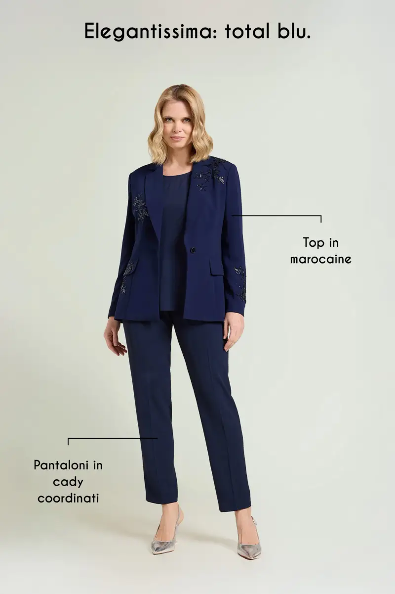 BLAZER RICAMATO IN CADY Donna miniatura 4