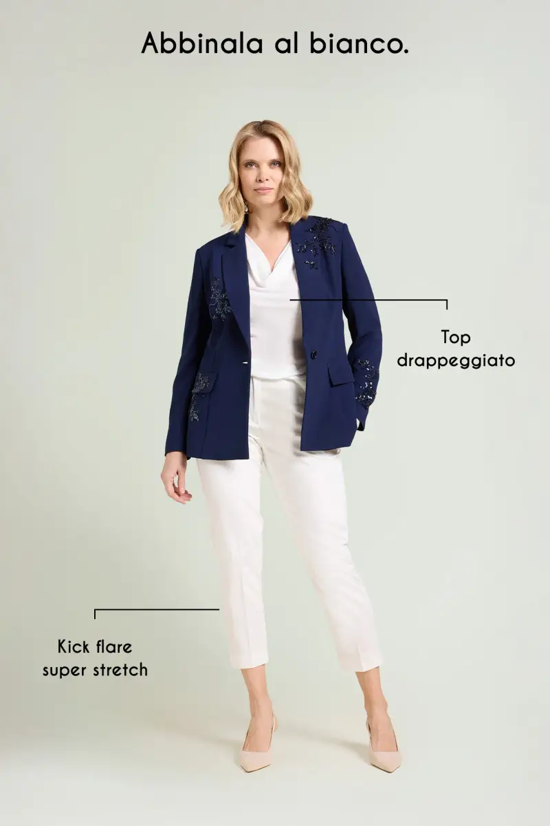 BLAZER RICAMATO IN CADY Donna miniatura 5
