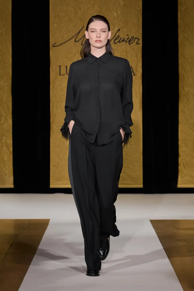 CAMICIA CON POLSI IN MARABU' Donna miniatura 2