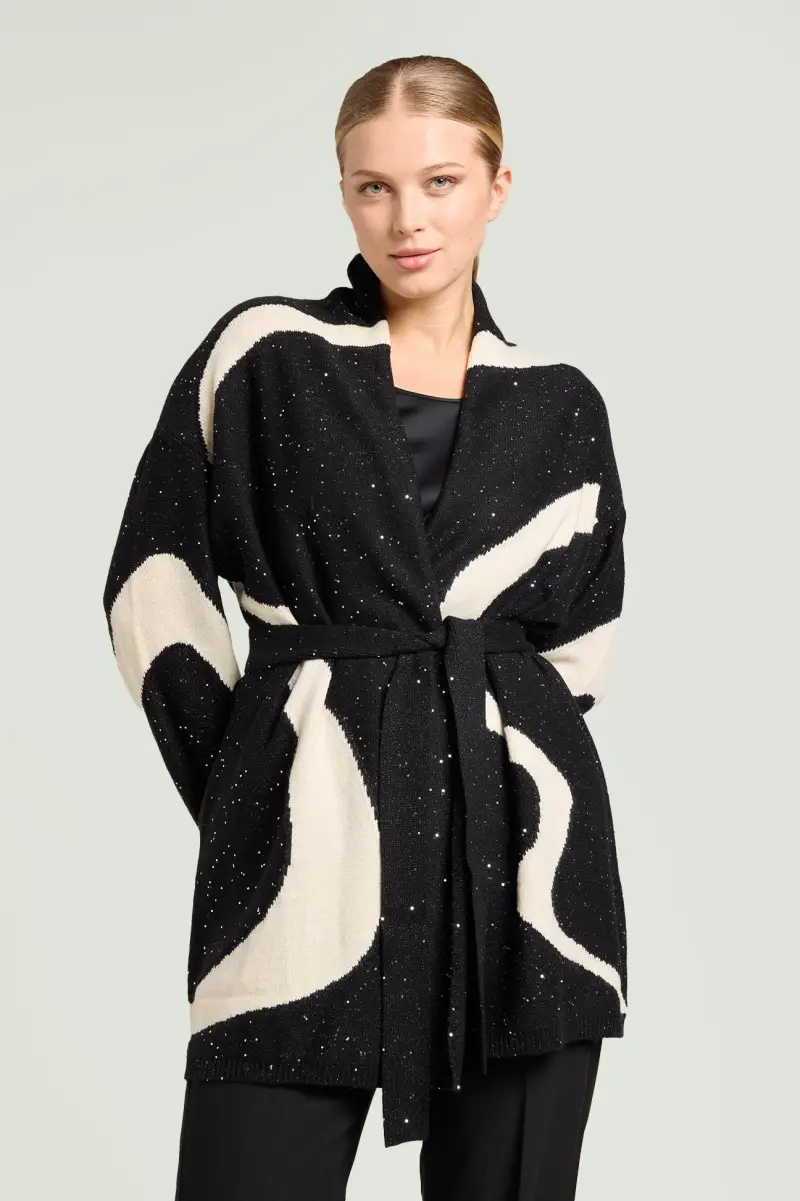 Mara Venier per Luisa Viola Cardigan Donna Viola 3149186 miniatura 2