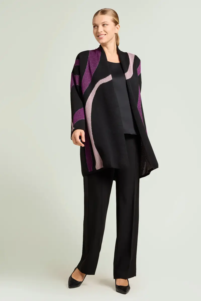 Mara Venier per Luisa Viola Cardigan Donna Viola 3149145 miniatura 3