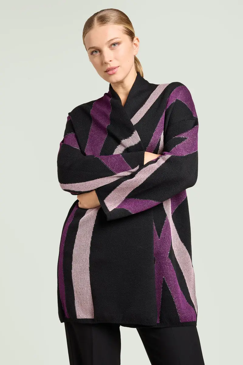 Mara Venier per Luisa Viola Cardigan Donna Viola 3149145