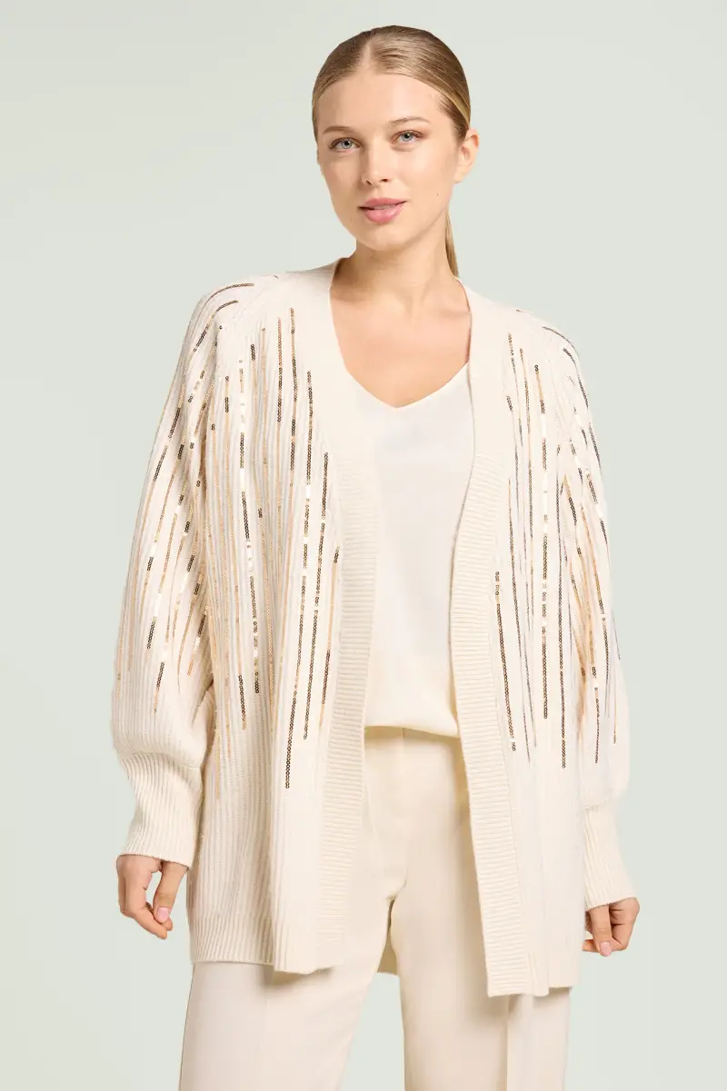 Mara Venier per Luisa Viola Cardigan Donna Viola 3149163 miniatura 2