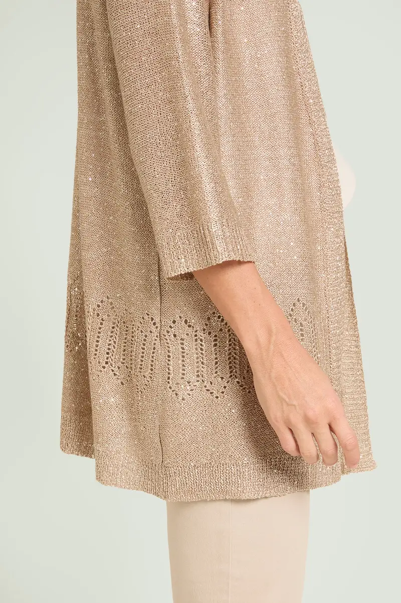 CARDIGAN TRAFORATO FULL PAILLETTES Donna miniatura 3