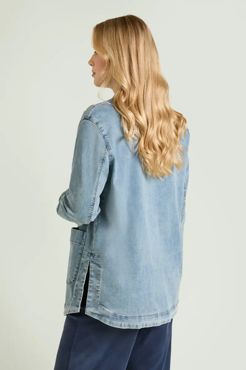 GIACCA IN DENIM RICAMATA Donna miniatura 3