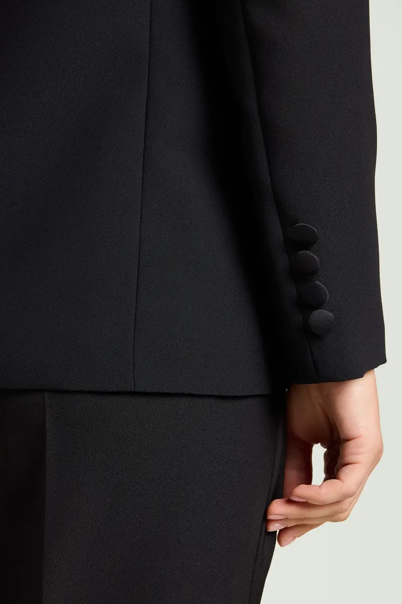 Mara Venier Per Luisa Viola Giacca Smoking Donna in Crepe Enver Satin miniatura 3