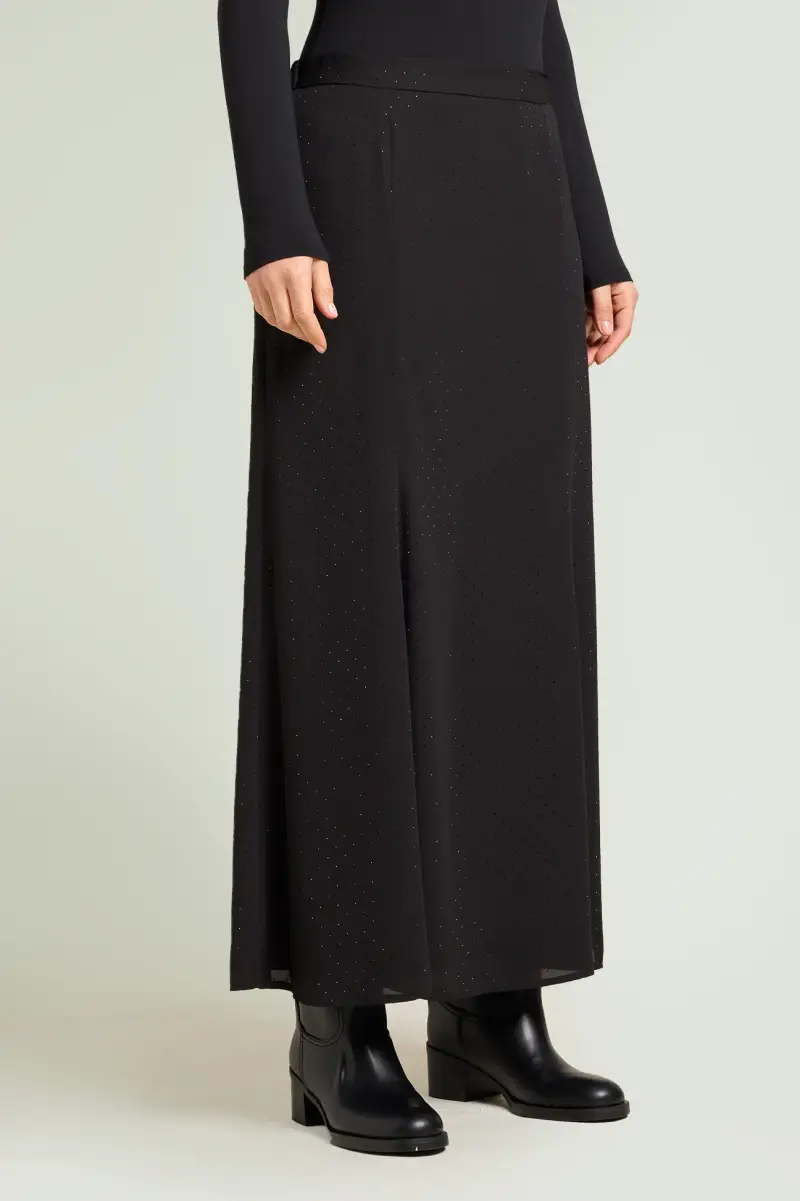 GONNA LUNGA IN GEORGETTE FULL-STRASS Donna miniatura 2