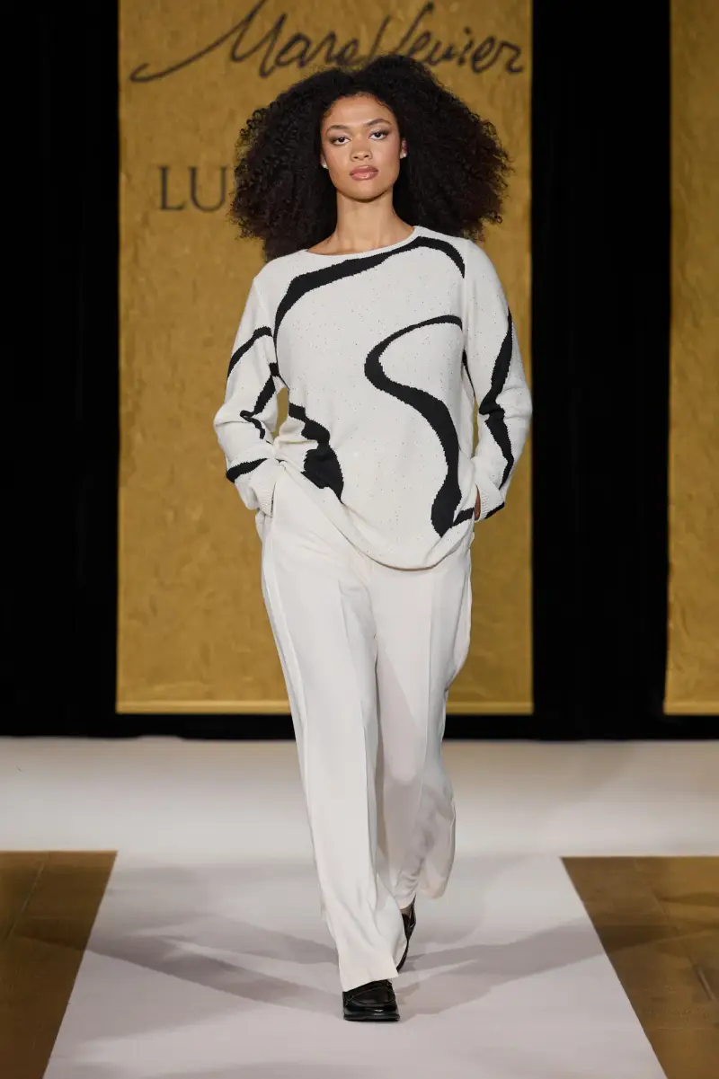 MAGLIA CON INTARSIO AD ONDE Donna