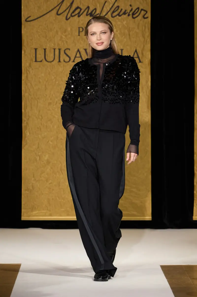 Mara Venier Per Luisa Viola Pantaloni in Cady con Bande in Raso Donna