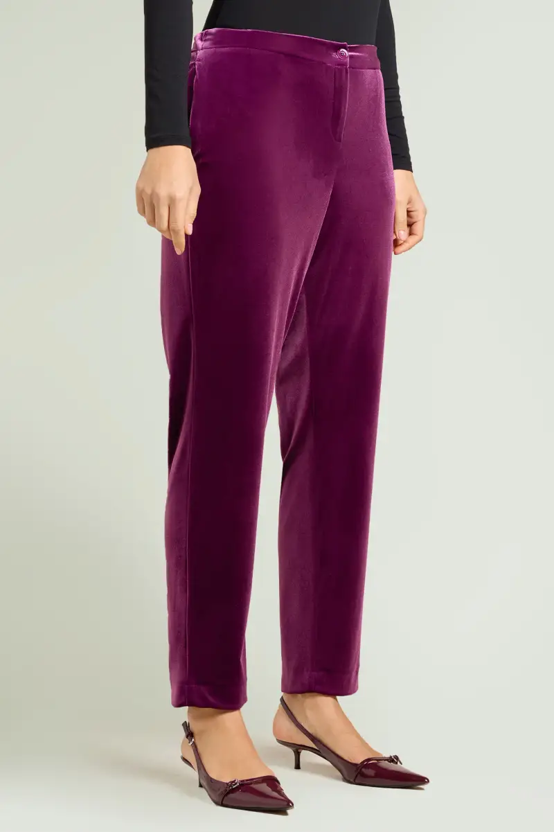 PANTALONI IN VELLUTO STRETCH Donna miniatura 3
