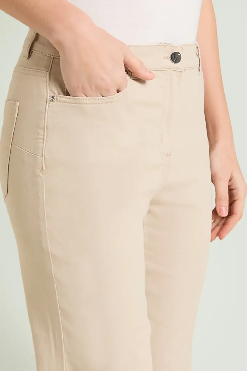 PANTALONI KICK FLARE IN DRILL Donna miniatura 4