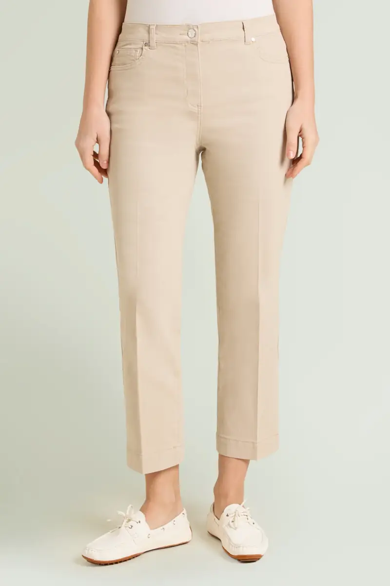 PANTALONI KICK FLARE IN DRILL Donna miniatura 2