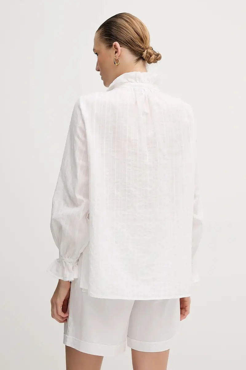 camicetta in cotone donna colore bianco 6300-1000-93431 miniatura 3