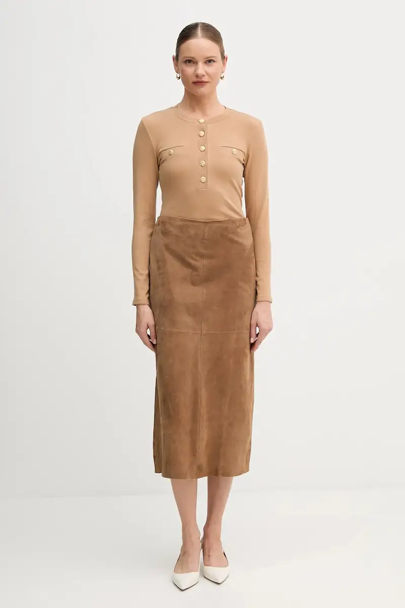 camicia a maniche lunghe colore beige 7705-7001-73918 miniatura 2