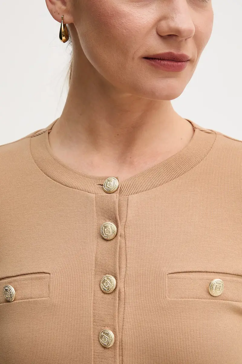 camicia a maniche lunghe colore beige 7705-7001-73918 miniatura 5