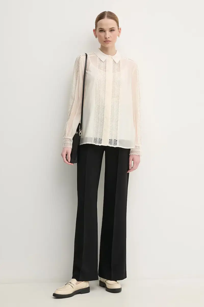 camicia donna colore beige 6285-1010-93403 miniatura 2