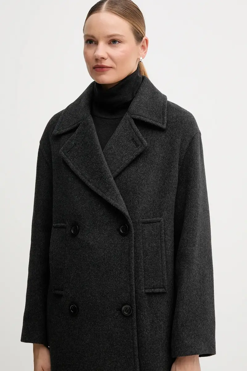 cappotto con lana colore grigio 5025-1020-24808 miniatura 4