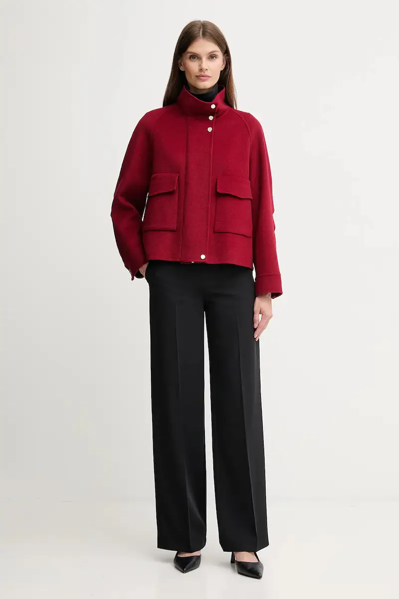 giacca con lana colore rosso 4474-1000-93348 miniatura 2