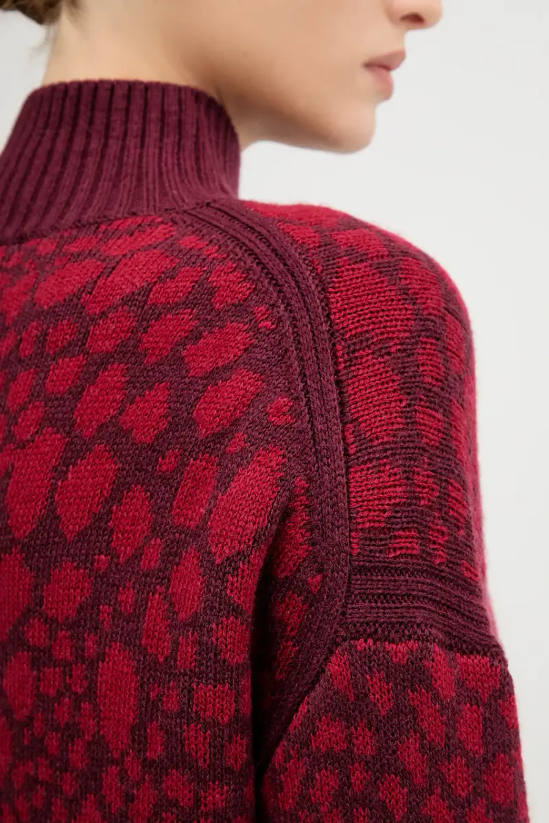 maglione con lana colore rosso 8026-8000-82046 miniatura 5