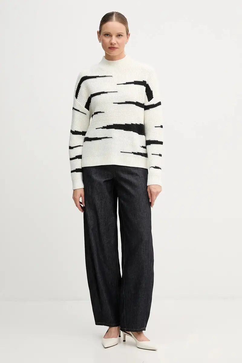 maglione in misto lana donna colore beige 8044-8000-82090 miniatura 2