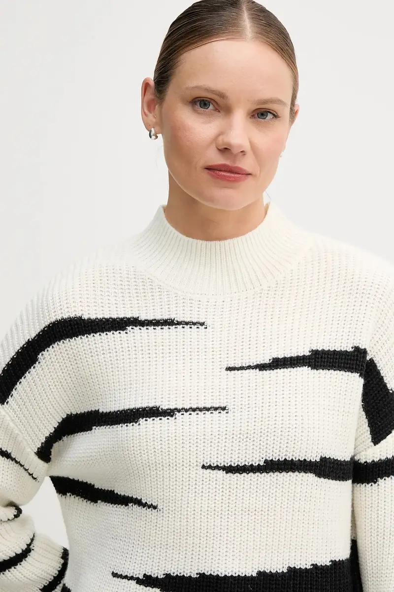 maglione in misto lana donna colore beige 8044-8000-82090 miniatura 4