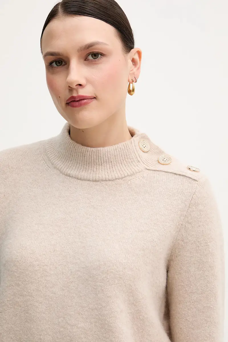 maglione in misto lana donna colore beige 8064-8000-82028 miniatura 4