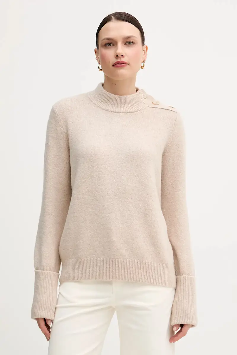 maglione in misto lana donna colore beige 8064-8000-82028